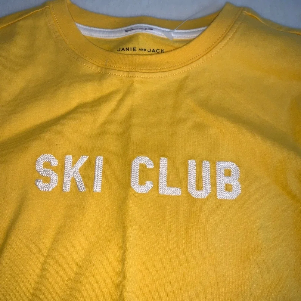 Janie and Jack yellow white long sleeve tee ski new with‎ tags
